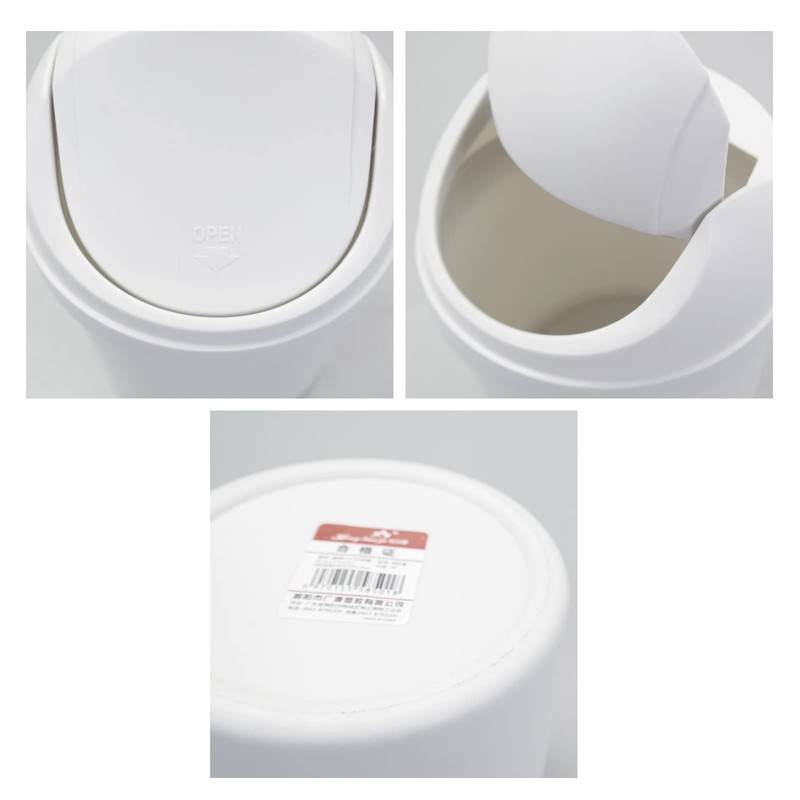 Eagrye Bote de basura de escritorio diminuto blanco de 0.5