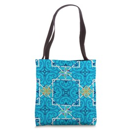 Blue tiles,Mediterranean pattern Tote Bag