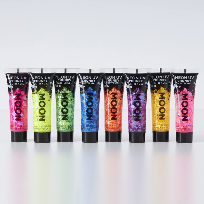 Moon Glow Neon UV Glitter Gel for Face and Body,