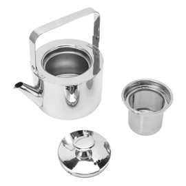 Stainless Steel Tea Kettle with Strainer Thickened Metal Whistling Teapot with Ergonomic Handle for All Stovetop Medium, 1.3L