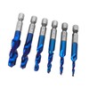 6PCS High Speed Steel 6.35mm Hex Shank Tap Drill Bit