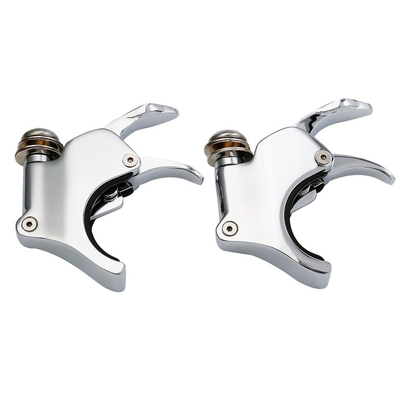 XFMT Chrome 49mm Detachable Quick-Release Windshield Clamps Windscreen Forks Mount