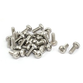 IIVVERR M6x16mm 304 Stainless Steel Pan Head Torx Drive Type Screws Silver Tone 30pcs (M6x16mm 304 Tipo de unidad Torx de cabeza de cacerola de acero inoxidable Tornillos Tono plateado 30pcs