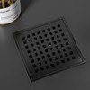 Neodrain 6 in Matte Black Square Shower Drain Brushed 304