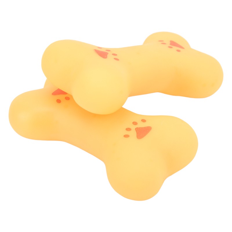 20pcs Rubber Dog Squeaky Bone Toy Teeth Cleaning Dog Bone