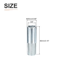 DTGN 3/4" x 3-1/8" Drop-in Anchors - 2 Pack - Good for Dry Walls Hollow Bricks Plaster - Carbon Steel Sleeve Anchors Tool Expansion Anchors - Silver