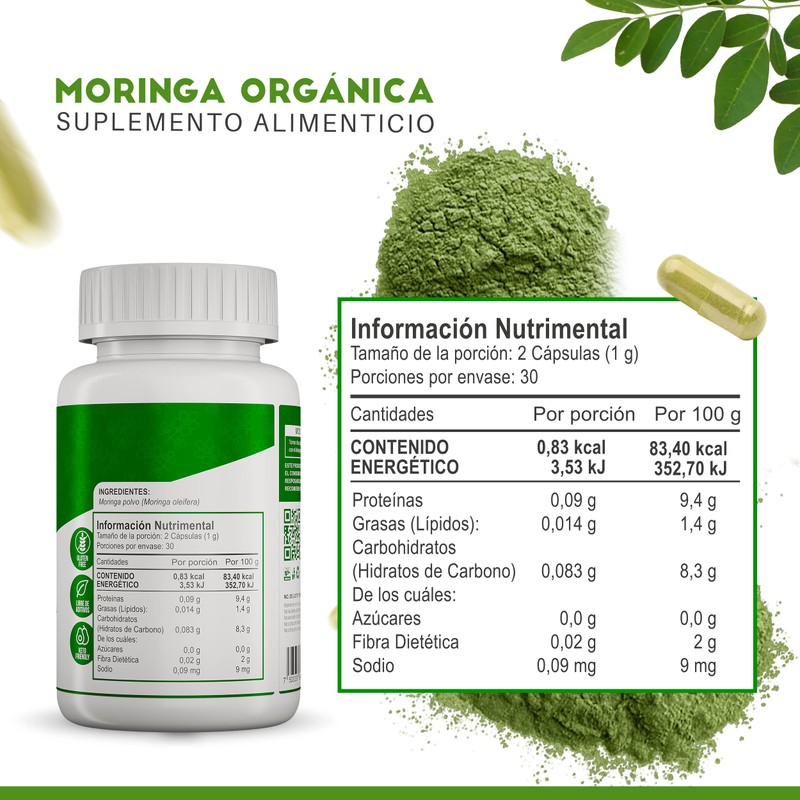 BULK SUPERFOODS | Moringa Pura Organica 100% Natural | 60