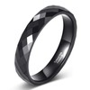 TRUMIUM 4mm Tungsten Rings for Women Black Hammered Men's Wedding