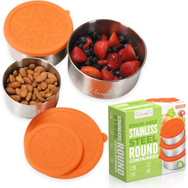 Vanlis Round Lunch Box, Stainless Steel, Robust Lunch Box and