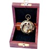 Shiny brass Handmade Push Open Sundial Compass With Rose Wood