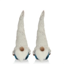 com-four® 2 x Premium Christmas Gnome for Christmas Decoration - Scandinavian Figure as Decorative Item - Swedish Gnome Stand as Table Decoration - Collectible Figure - Santa Claus with Polystyrene