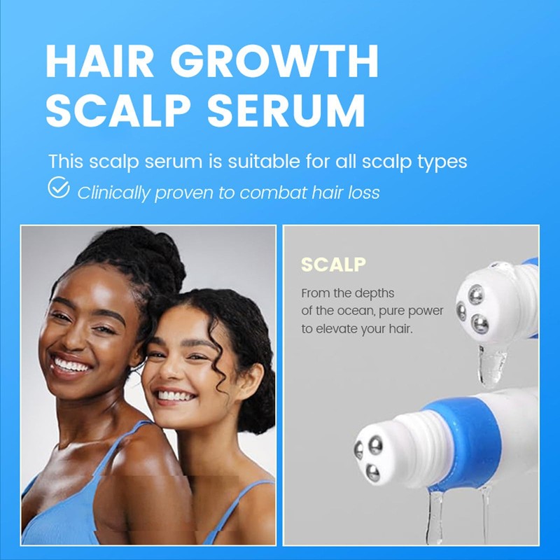 2PCS Scalp Hair Growth Serum with Ball Bearing Applicator |