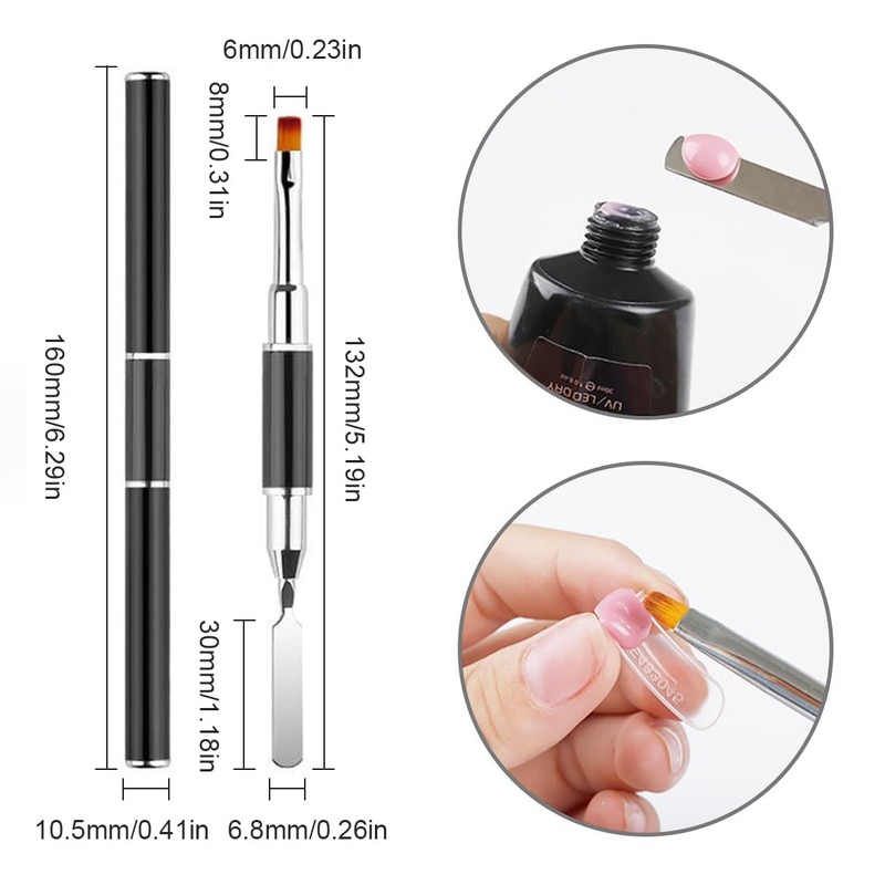 YHIJSR 2-in-1 Nail Brush for Acrylic Nail Extension, 2 Pieces,