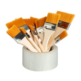 EORTA Set of 12 Art Paint Brushes Assorted Sized Nylon Painting Brushes with Wooden Handles for Acrylic, Oil, Paint, Varnishes, Watercolor, Painter, Students, Artist