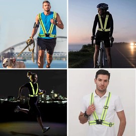 Nutabevr Pack of 2 Reflective Vest, High-Vis Reflective Vest for Optimal Visibility, for Adults and Teenagers, for Jogging, Cycling, Hiking, Day and Night Motorcycle Cycling