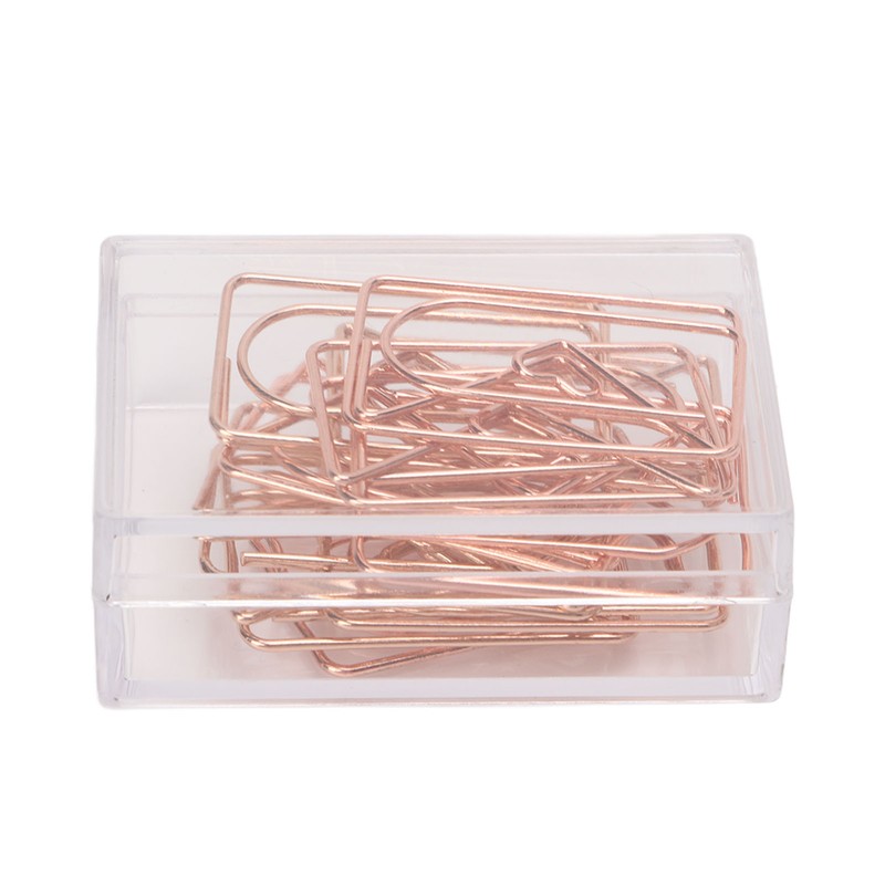 100PCS Paper Clips Portable Mini Cute Shape Electroplated Rose Gold