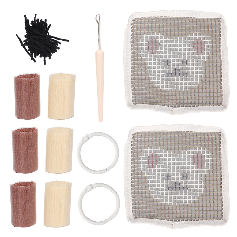 Latch Hook Kit Cup Coaster DIY Set Lovely Bear Pattern