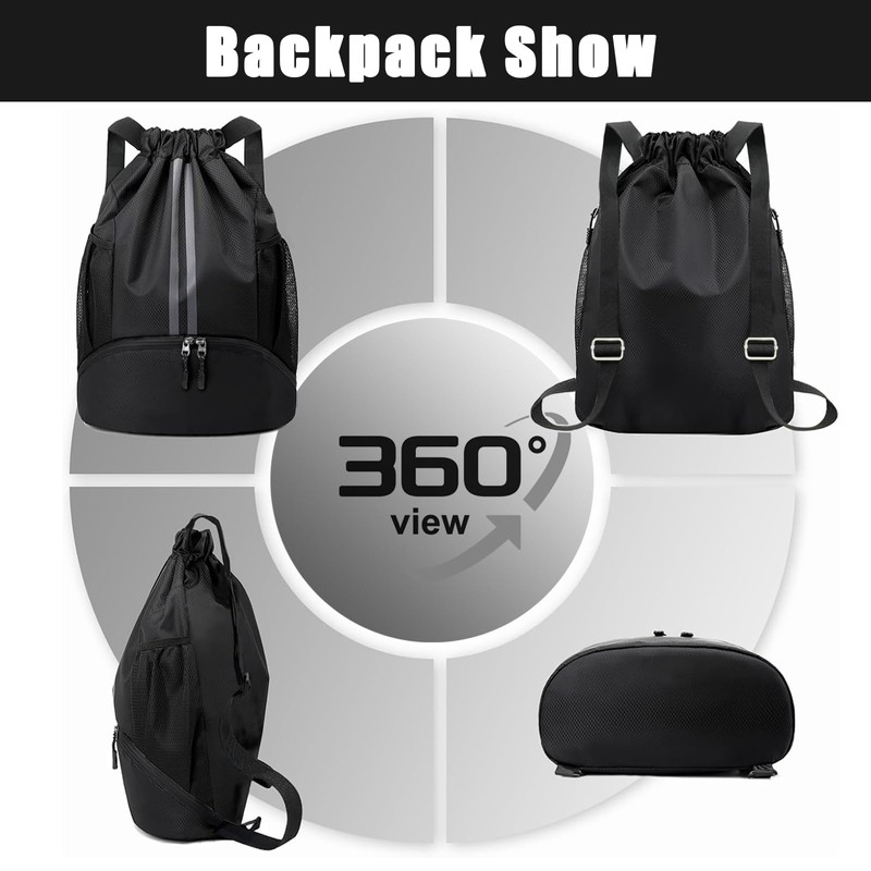 Waterproof Drawstring Backpack for Gym & Swim – Lightweight Sports