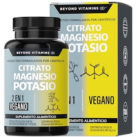 Citrato de Magnesio  Citrato de Potasio  1334 mg de citrato de magnesio y citrato de potasio  Adicionados con Platano en Polvo, Curcuma y Arroz...    