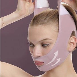 Double chin facial contour V-line compression massage band / 얼굴 이중턱 안면윤곽 브이라인 압박 마사지 밴드
