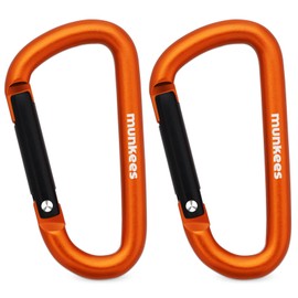munkees Popular Carabiner Backpack Buckle Keychain Kettle Hanging Buckle Outdoor Accessories (Medium, Orange, Pack of 2)