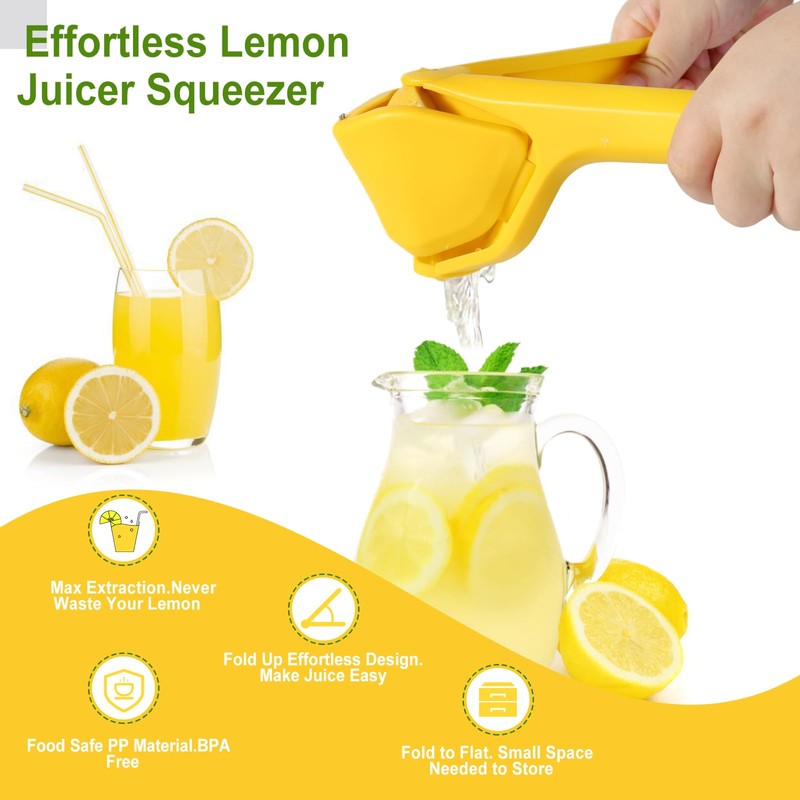 ToGeeKa Lemon Squeezer, Effortless Manual Flat Lime Juicer Squeezer, Hand