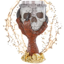 Claw of the Ruby Dragon Goblet, Skull in Red Dragon Claw, Decorative Fantasy