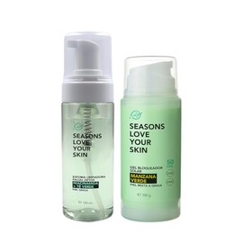 Seasons love your skin kit rutina facial Fresh Clean & Protect espuma limpiadora + bloqueador manzana