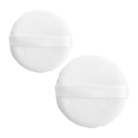 2 Pieces White Powder Puff, Soft Plush Powder Puff, Round Loose Powder Puff, Facial Powder Puff, Reusable Powder Puff, Makeup Supplies