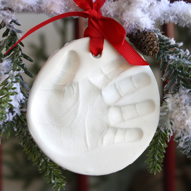 Child to Cherish Baby Handprint or Footprint First Christmas Ornament
