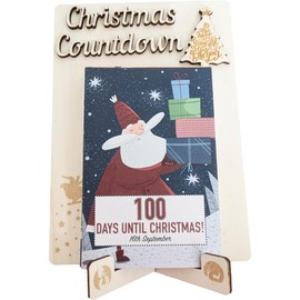 100 Day Christmas Countdown Calendar - Can be used Every Year - Wooden Stand