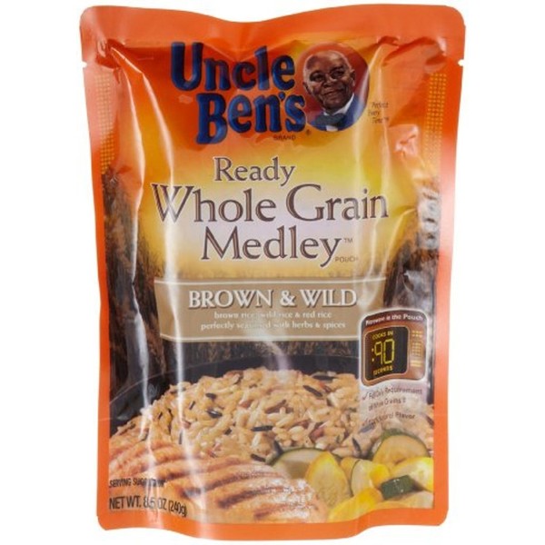 Uncle Ben's, Ready, Whole Grain Medley, Brown & Wild Rice, 8.5oz Pouch (Pack of 6)