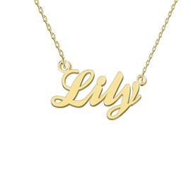 GR35Z9 Lily Name Necklace for Women Gold Nameplated Pendant Stainless Steel Jewelry
