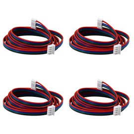 TIEXYE 4 Pcs 3D Printer Stepper Motor Cable 4Pin to 6Pin, 1000mm XH2.54 Stepper Motor Wire for Nema 17 Stepper Motors,