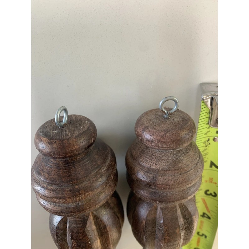 2 - Wood Finials Post cap Bed Furniture Stair Decor