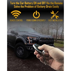Remote Battery Disconnect Switch 12v, 250A, Upgrade Prevent Battery Drain, Disconnect Negative Car Kill Switch Anti-Theft, Remote Battery Kill Switch for Car, Truck, RV