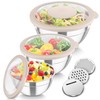 TeamFar Mixing Bowls, 3PCS Stainless Steel Serving Salad Bowls with
