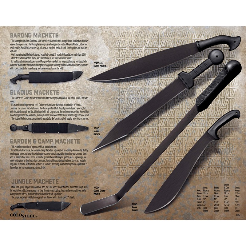 Cold Steel All Purpose Tactical Machete with Sheath, Great for
