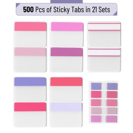Mr. Pen- Sticky Index Tabs, 500 Pcs, 21 Sets, Colorful Sticky Tabs for Notebooks, Page Markers, Page Tabs for Binders, Page Tabs Sticky Tabs for Books, Notebook Tabs, Book Sticky Tabs for Notebooks