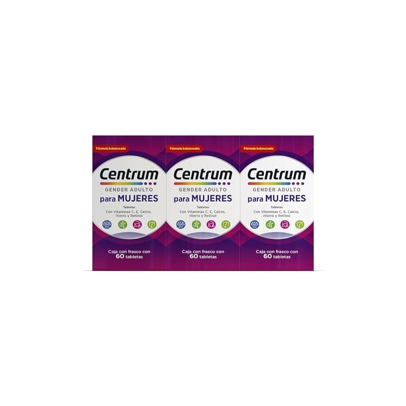 Centrum Gender Adulto Mujer Multivitaminico, Con Magnesio, Vitamina C y