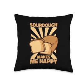 Mix Bread Making Baking Tools Supplies Kit Gifts Sourdough Makes Me Happy Maker Dough Bread Baker Throw Pillow, 16x16, Multicolor