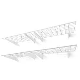 CAPHAUS Garage Wall Shelving, 72 in. W x 18 in. D Wall Mounted Garage Shelves w/ 4 Bike Hooks, Heavy Duty Organizer Shelf for Garage Storage System, Black or White