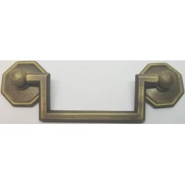 Furniture Knowledge MEDIUM ANTIQUE BRASS 3" Centers Colonial Revival Drawer Pull handles knob square
