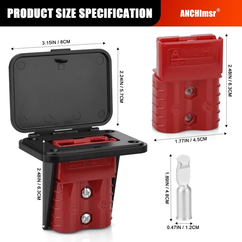 120 Amp Battery Quick Disconnect Connector Plug Mounting Panel with