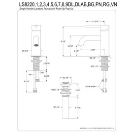 Kingston Brass LS822DLRG Concord Bathroom Faucet, Rose Gold, 2.13 x 4.88 x 6.13
