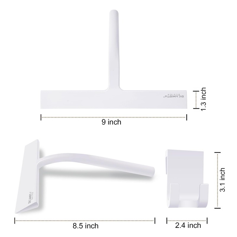 Shower Squeegee 9" with Silicone Hook - All Purpose Squeegee