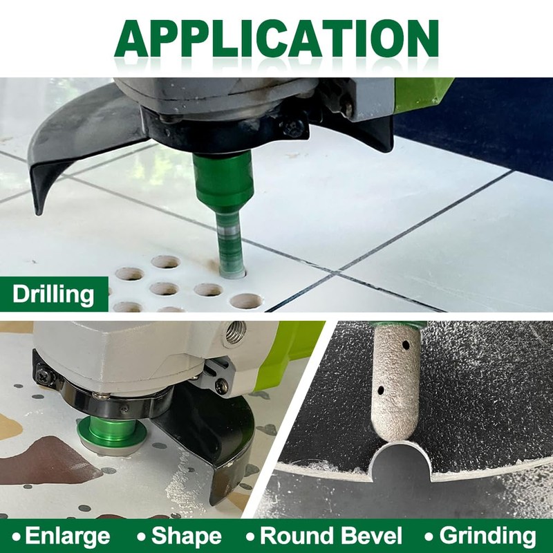 KURSTOL Diamond Core Drill Bits Kit - 10pcs 6/8/10/25/35/50/65mm+2" Beveling