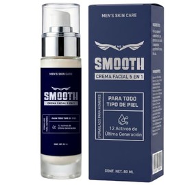 Smooth Crema Facial 5 en 1 para Hombre Antiedad Hidratante 80 ml - Producto Original de Alta Calidad, Entrega Rápida y Segura, Garantía Incluida      