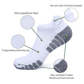YouShow 8 Pairs of Trainer Socks Men Women Sports Running Breathable Cotton Padded Short Half.