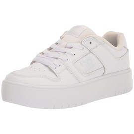 DC Women's Manteca 4 Platform Skate Shoe, White/White, 7